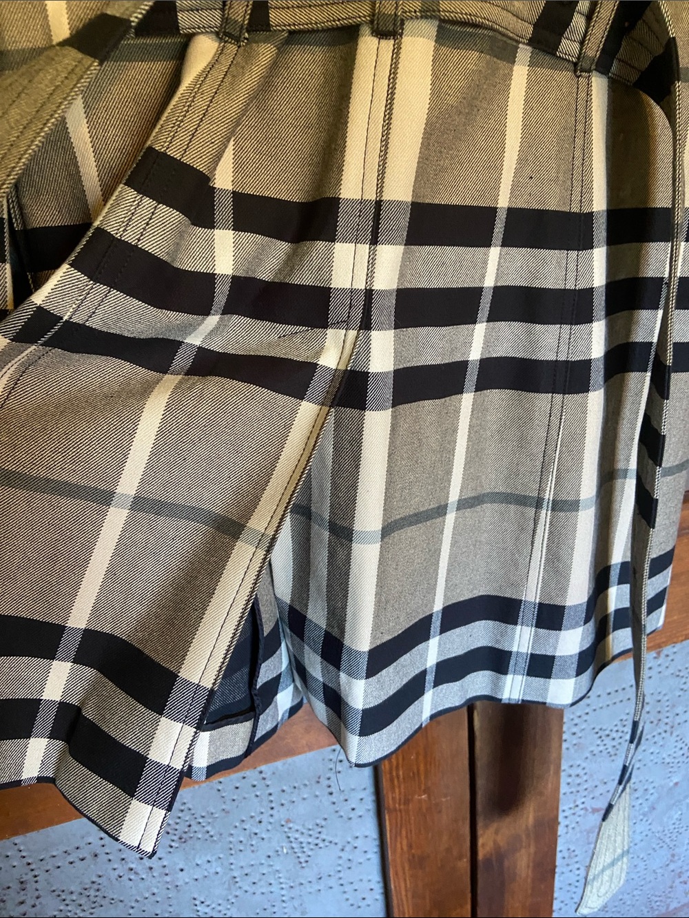 Burberry Plaid Trench Jacket Coat Size 6 - Picture 9 of 11